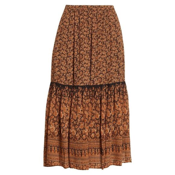 Kobi Halperin Women's Charlie Floral Print Skirt - Hazelnut Multi S - Picture 2 of 7
